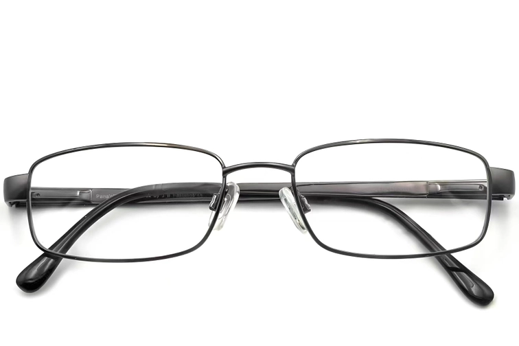 Occhiali rettangolari in metallo grigio #BS2012-0428