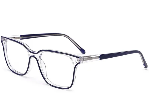Lunettes rectangulaires en acétate bleu #BS1902-0135
