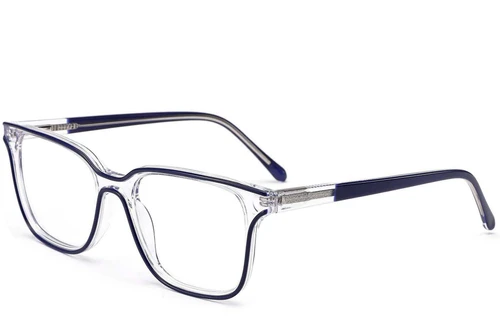 Rectangular Blue Acetate Glasses #BS1902-0135