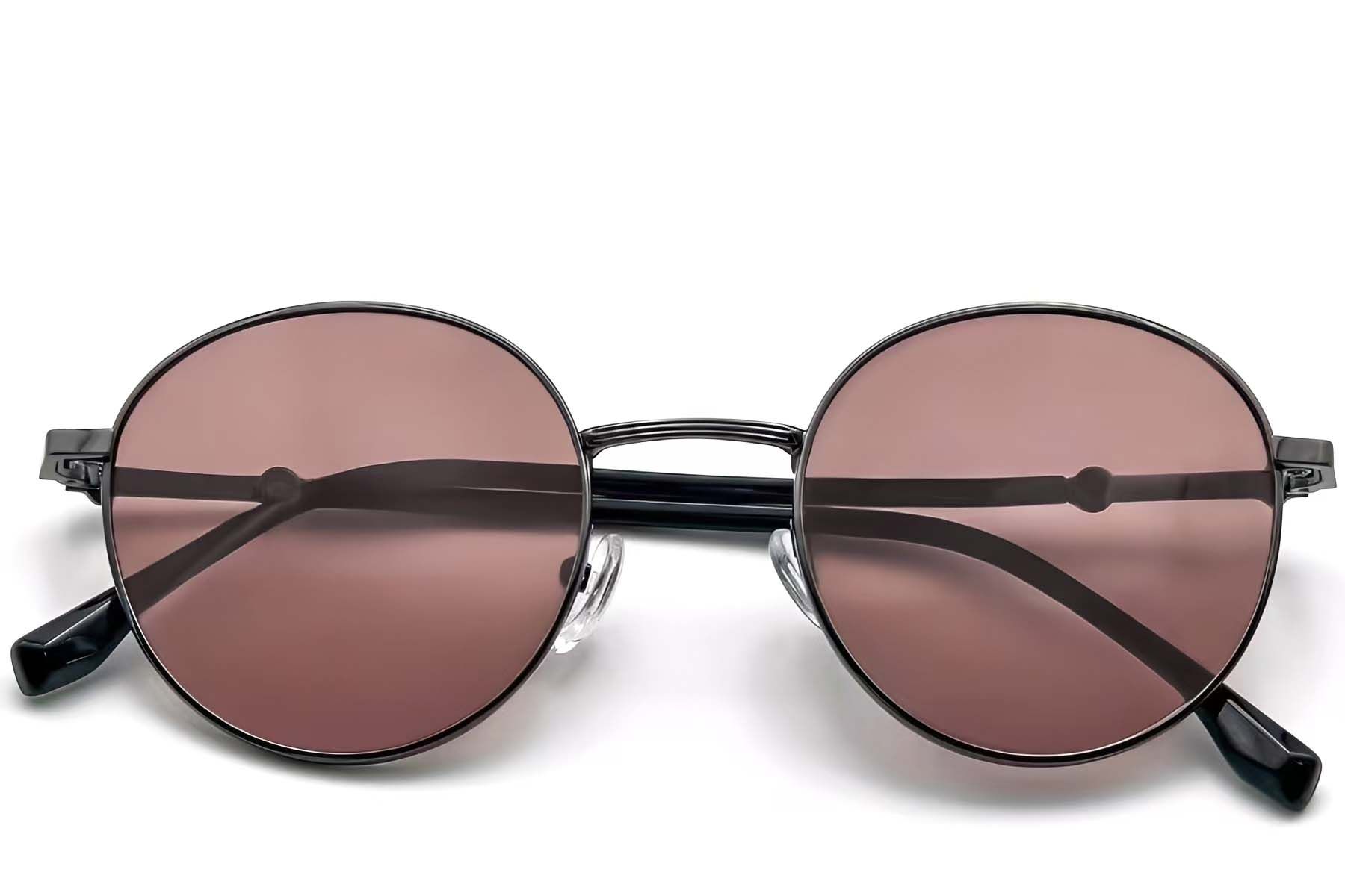 Oval Grey Metal Sunglasses #BS0824-0032