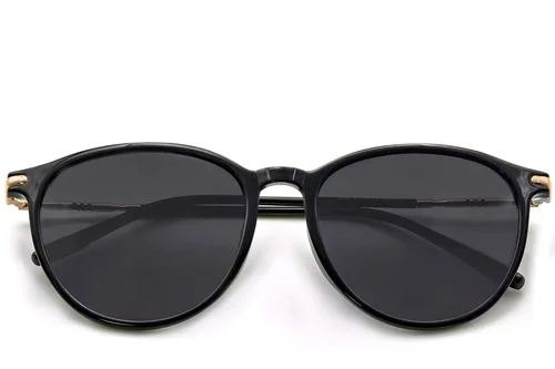 Lunettes de soleil ovales noires TR90 #BS0824-0041