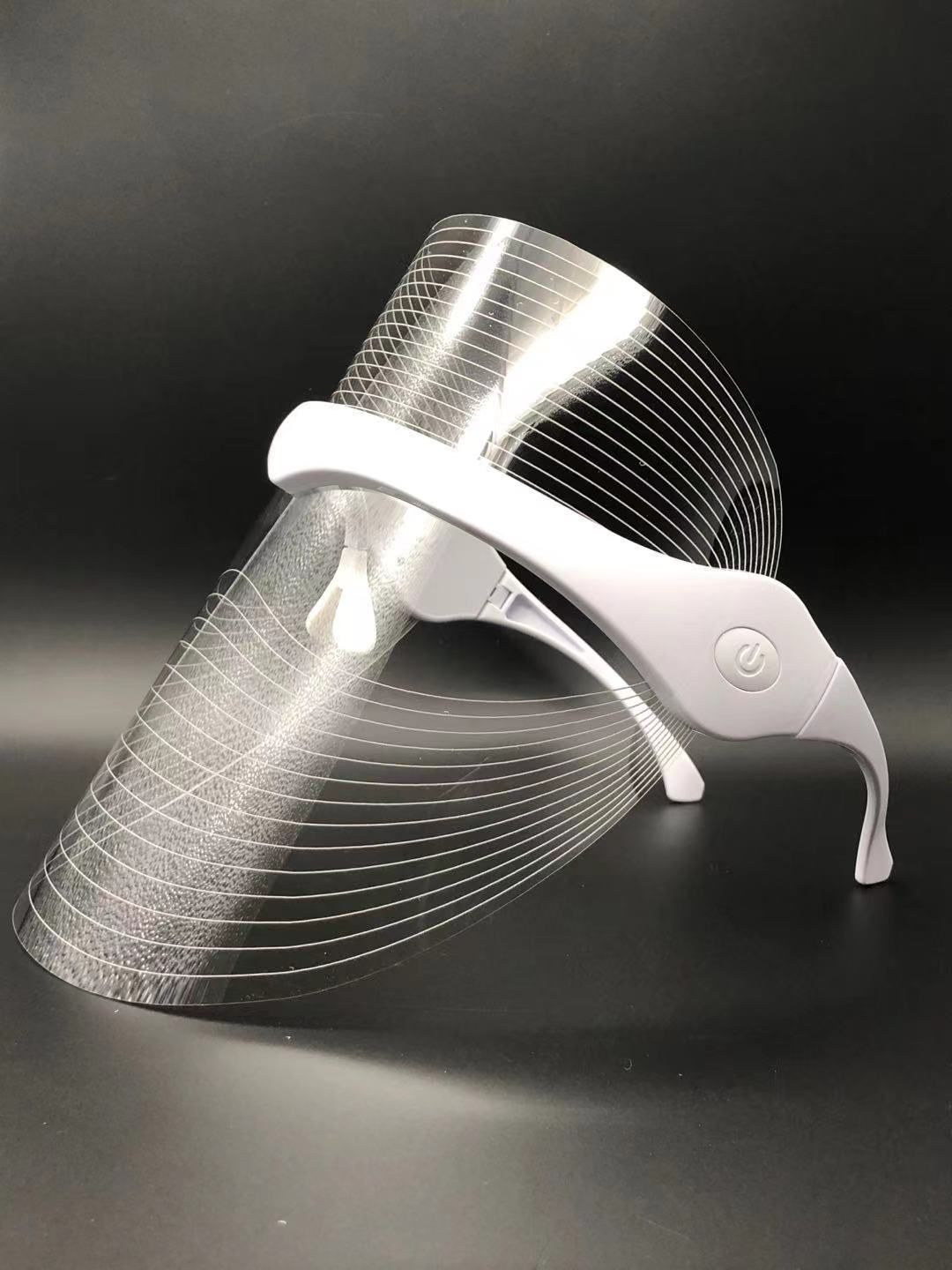 Masque transparent pour le visage par luminothérapie LED - Rajeunissement de la peau en 7 couleurs