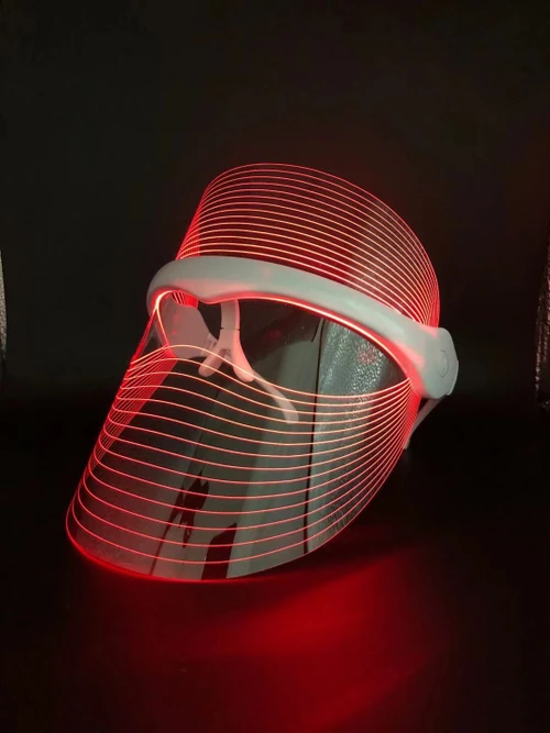 Masque transparent pour le visage par luminothérapie LED - Rajeunissement de la peau en 7 couleurs