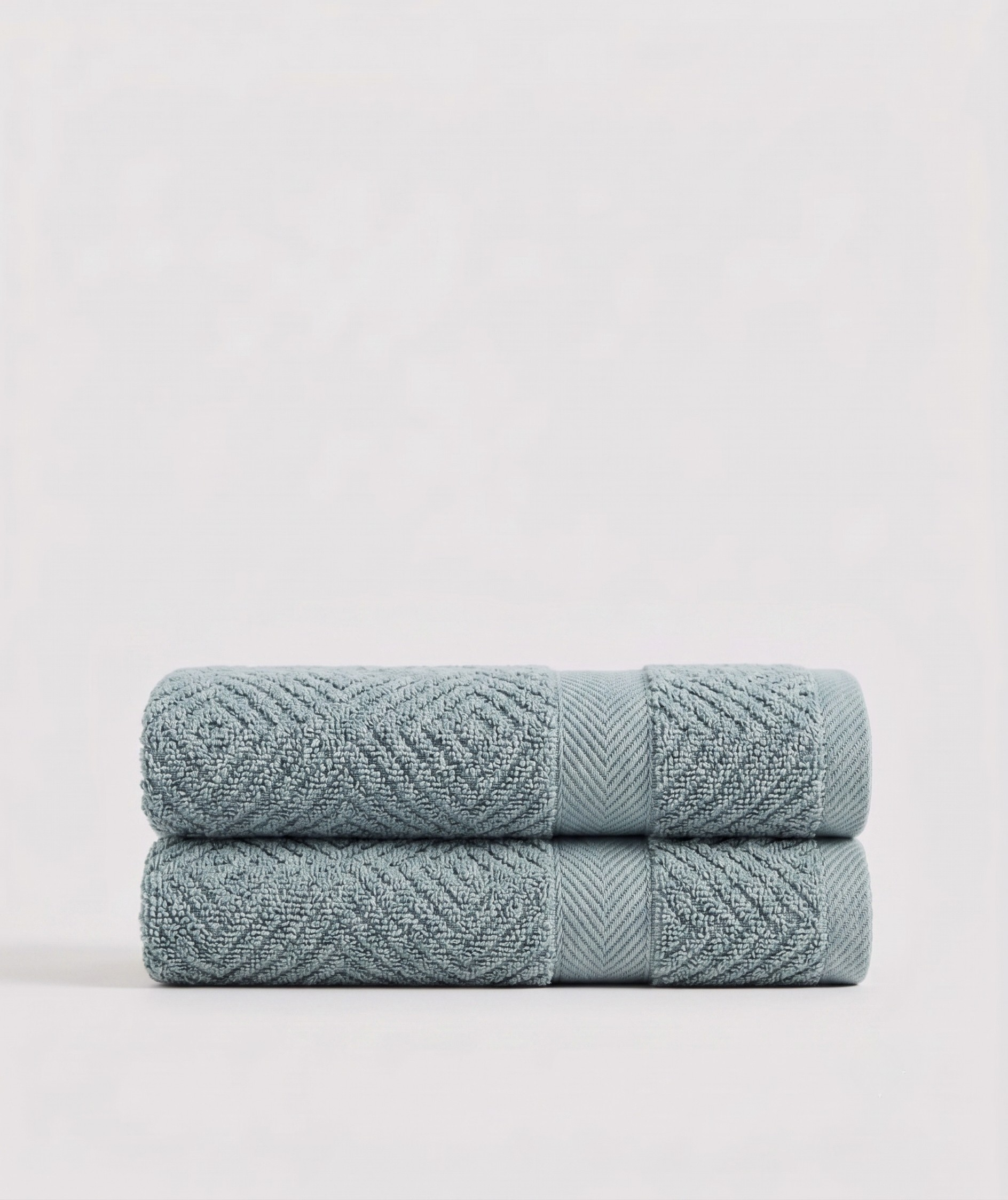 Turkish Cotton Chevron Terry Bath Towel - 2-Piece Set