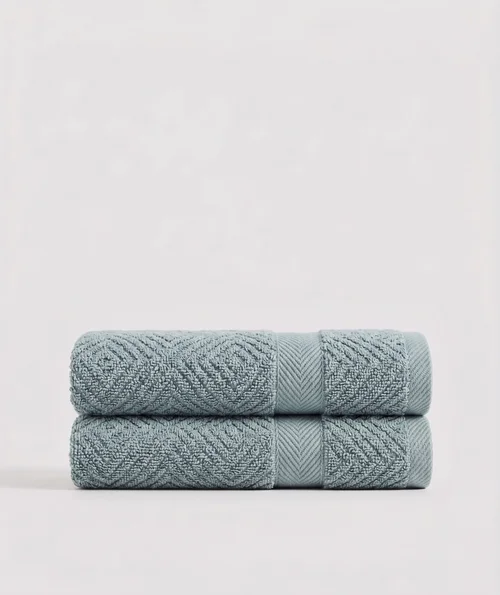 Turkish Cotton Chevron Terry Bath Towel - 2-Piece Set