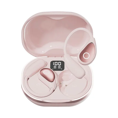 Wireless Open-Ear Bluetooth Earbuds with Leather Charging Case Model#M95