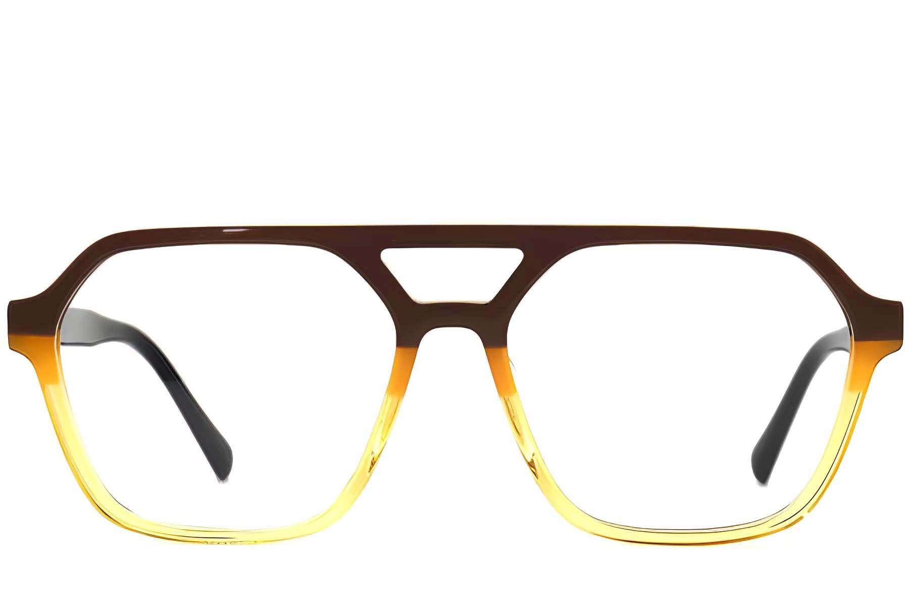 Gafas de acetato de aviador amarillo #BS2012-0114