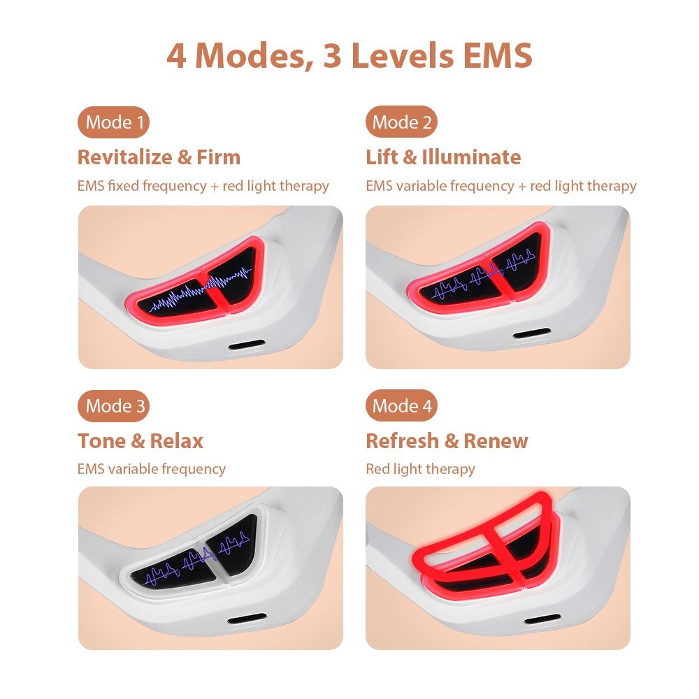 Red Light EMS Eye Massager for Dark Circles & Wrinkles