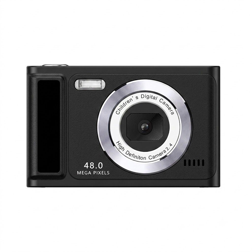 Kids 48MP Digital Camera 1080P Video Recorder, 2.4-Inch IPS Screen, Built-in Games & Music, 400mAh Battery