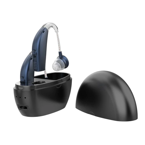 120dB GM-311 Pair Blue Rechargeable Hearing Aids 45H Battery Noise Cancelling #26240004