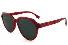 Lunettes de soleil ovales en acétate rouge #BS2012-1214
