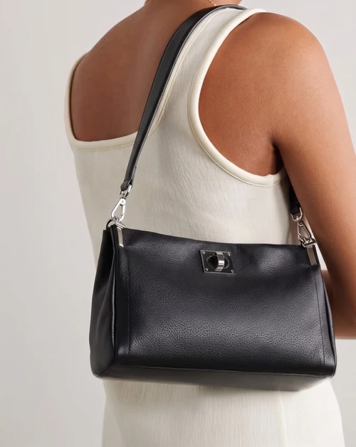 Chic Faux Leather Shoulder Bag with Turn-Lock Closure