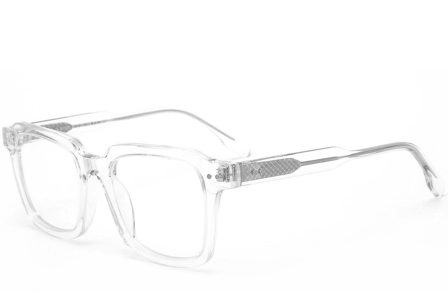 Gafas rectangulares de acetato transparente #BS0218-0364