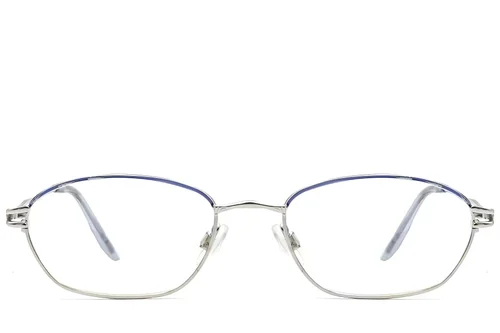 Lunettes ovales en métal bleu #BS2012-0454
