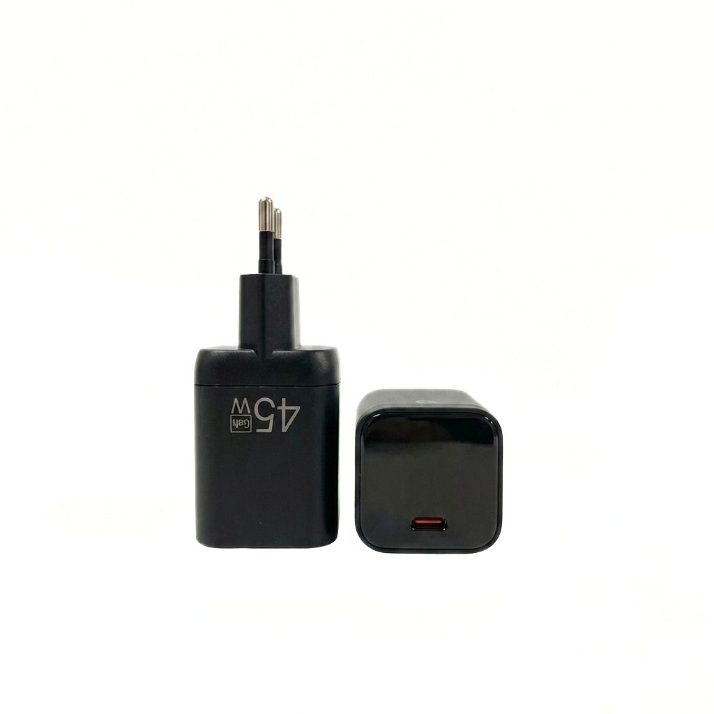 45W GaN Fast Charger with TFT Display and Foldable Plug