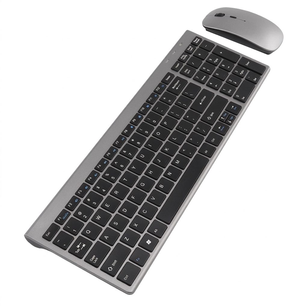 Ensemble clavier et souris sans fil 2,4 GHz ultra-fin avec touches à mécanisme ciseaux silencieuses