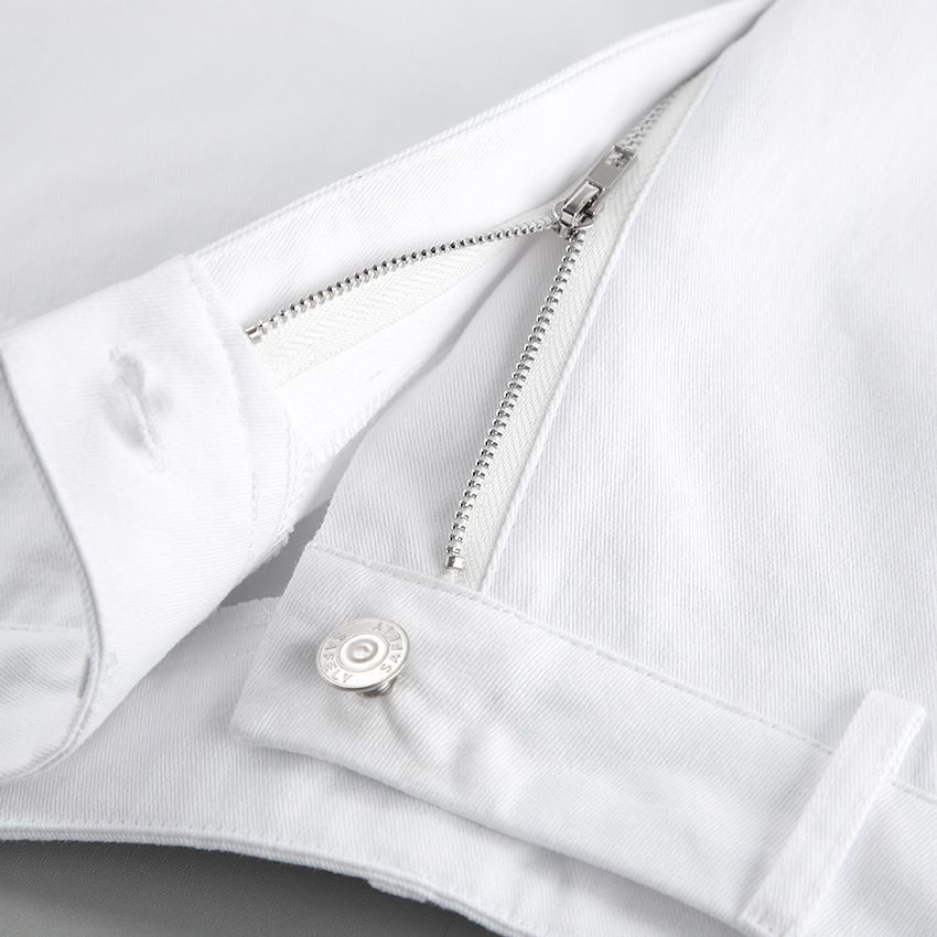 Vaqueros blancos de talle alto y pierna ancha - Denim de corte relajado