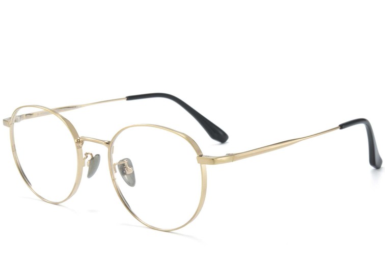 Oval Golden Titanium Glasses #BS0218-0068