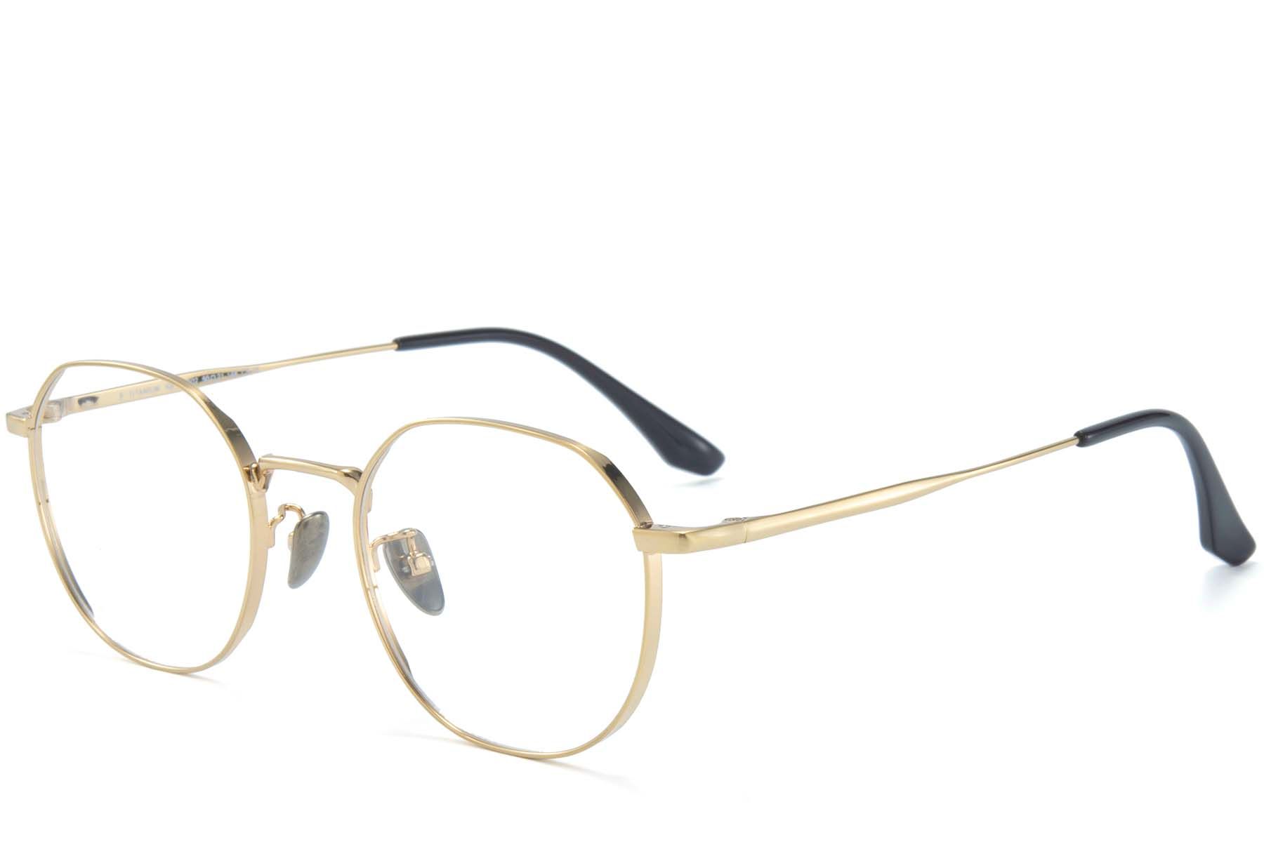 Oval Golden Titanium Glasses #BS0218-0073
