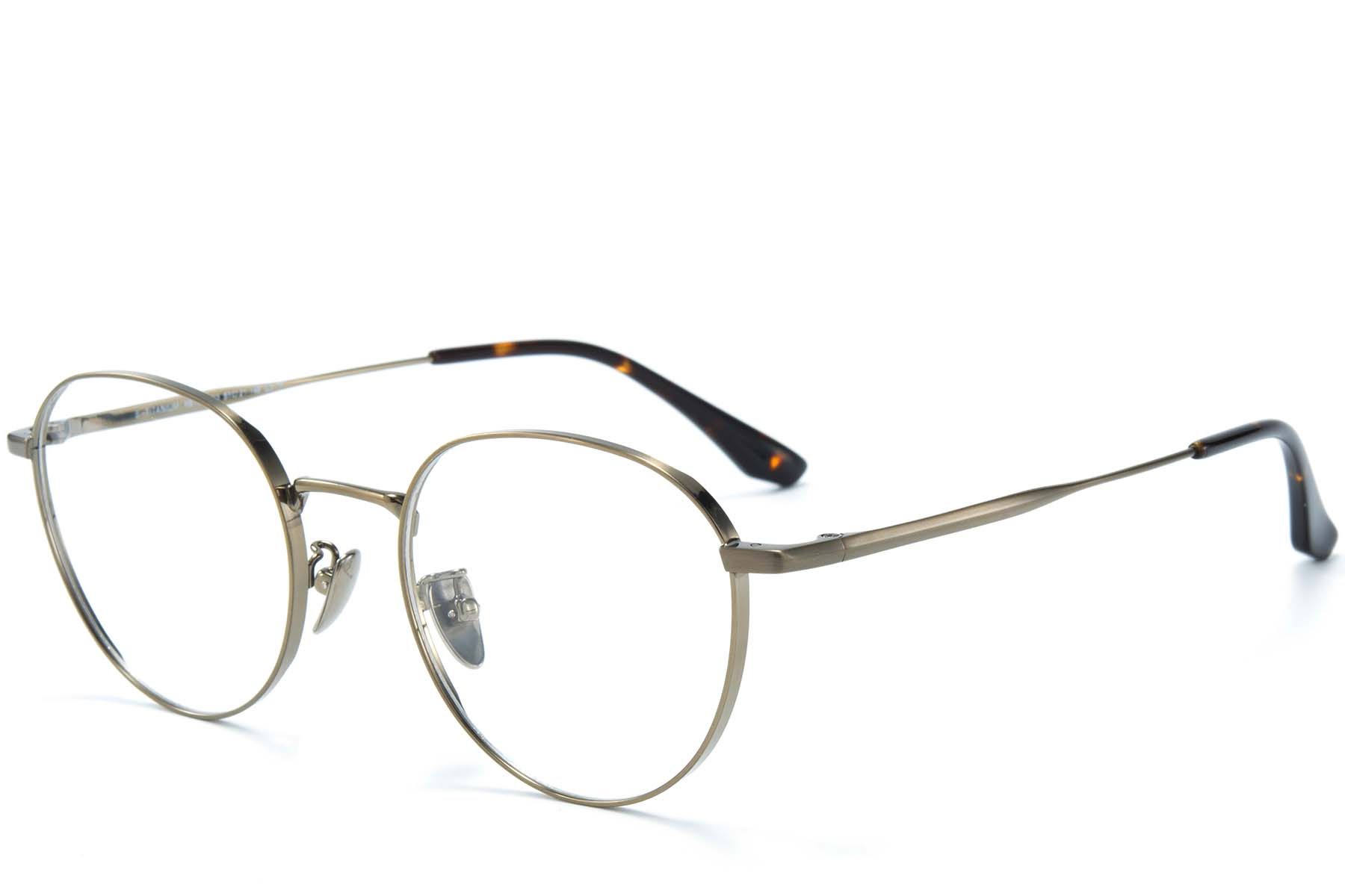 Lunettes ovales en titane gris #BS0218-0076