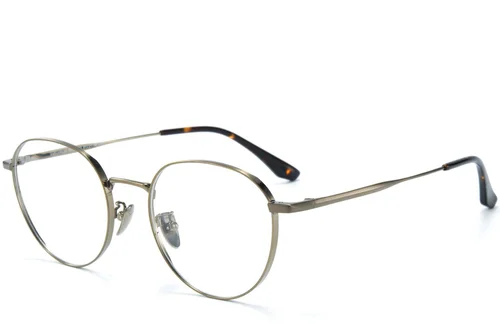 Lunettes ovales en titane gris #BS0218-0076