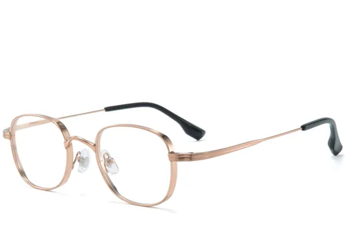 Lunettes rectangulaires roses en titane #BS0218-0120