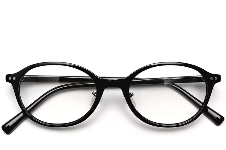 Gafas ovaladas negras TR90 #BS0423-0048