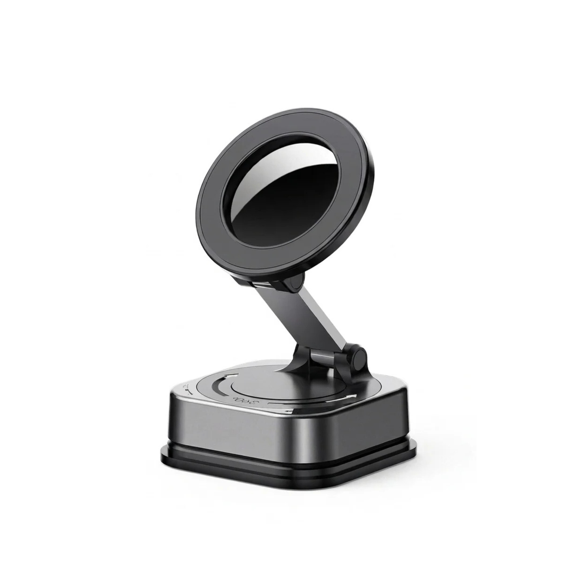 Foldable Magnetic Phone Stand, 360° Rotation Car & Desk Mount with Strong Suction, Black