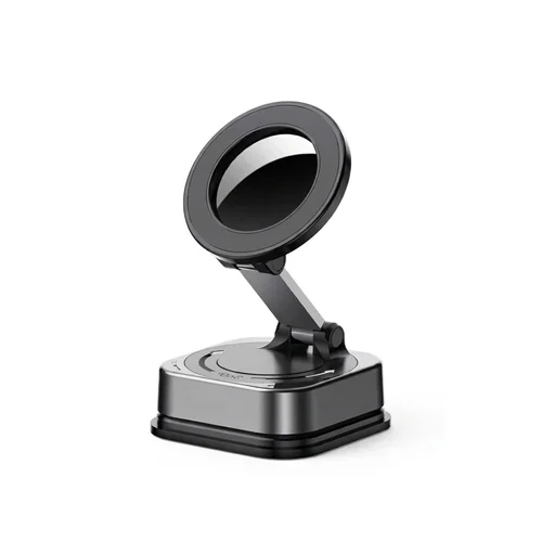 Foldable Magnetic Phone Stand, 360° Rotation Car & Desk Mount with Strong Suction, Black
