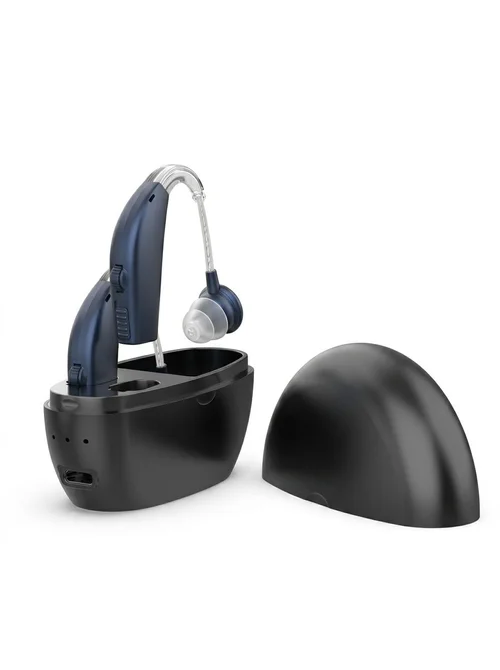 120dB GM-311 Pair Blue Rechargeable Hearing Aids 45H Battery Noise Cancelling #26240004