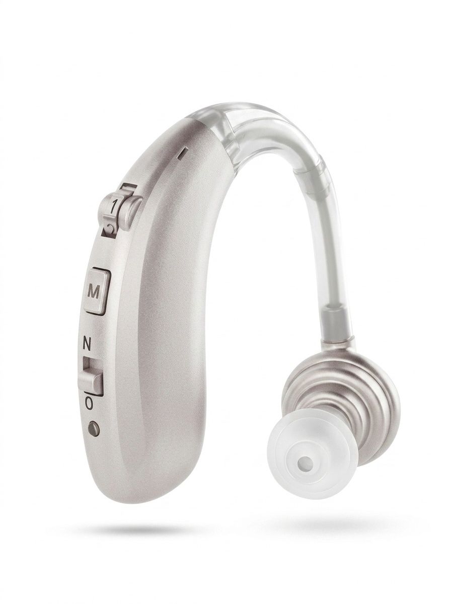 A-360B Silver Bluetooth Hearing Aid with 50H Battery & 3 Noise Modes - 6 Volume Levels #26240010