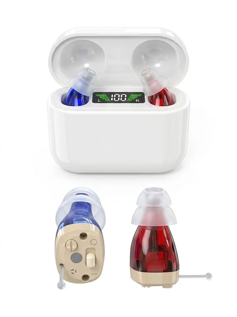 G93 Red/Blue Digital Display Hearing Aid with USB-C Charging & 4 Modes #26240018