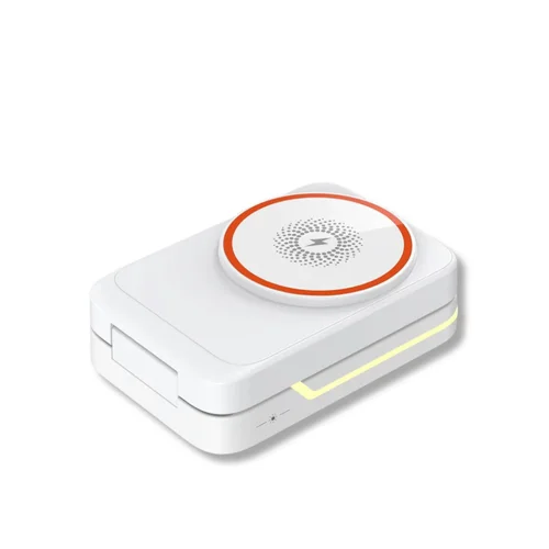 3-in-1 Foldable Wireless Charger Stand for iPhone, Watch & AirPods, 15W Fast Charging Station, White/Black