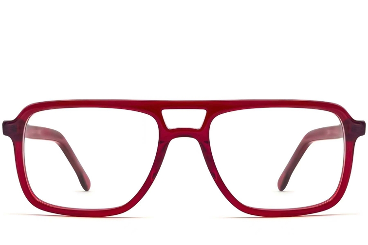 Aviator Red Acetate Glasses #BS0420-0103