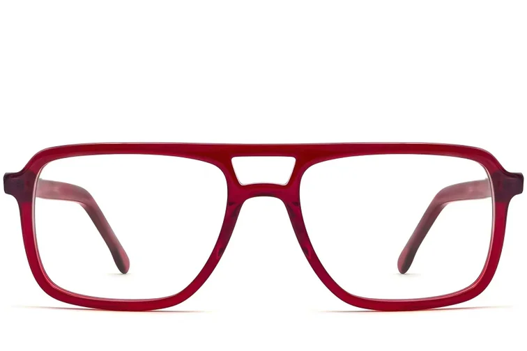 Aviator Red Acetate Glasses #BS0420-0103