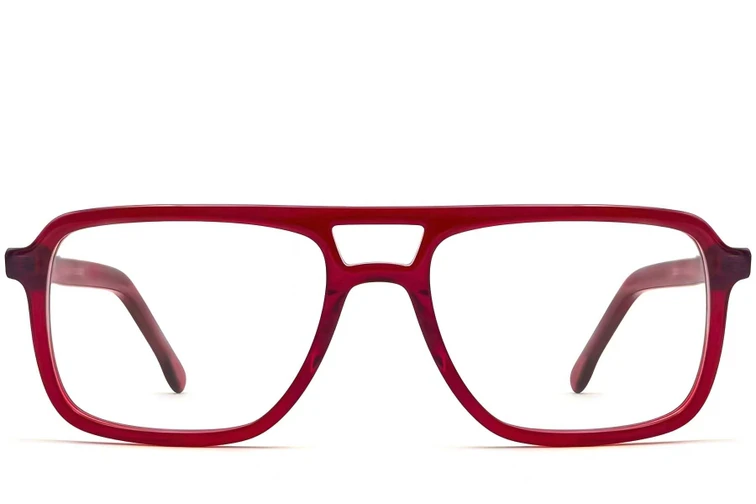 Aviator Red Acetate Glasses #BS0420-0103