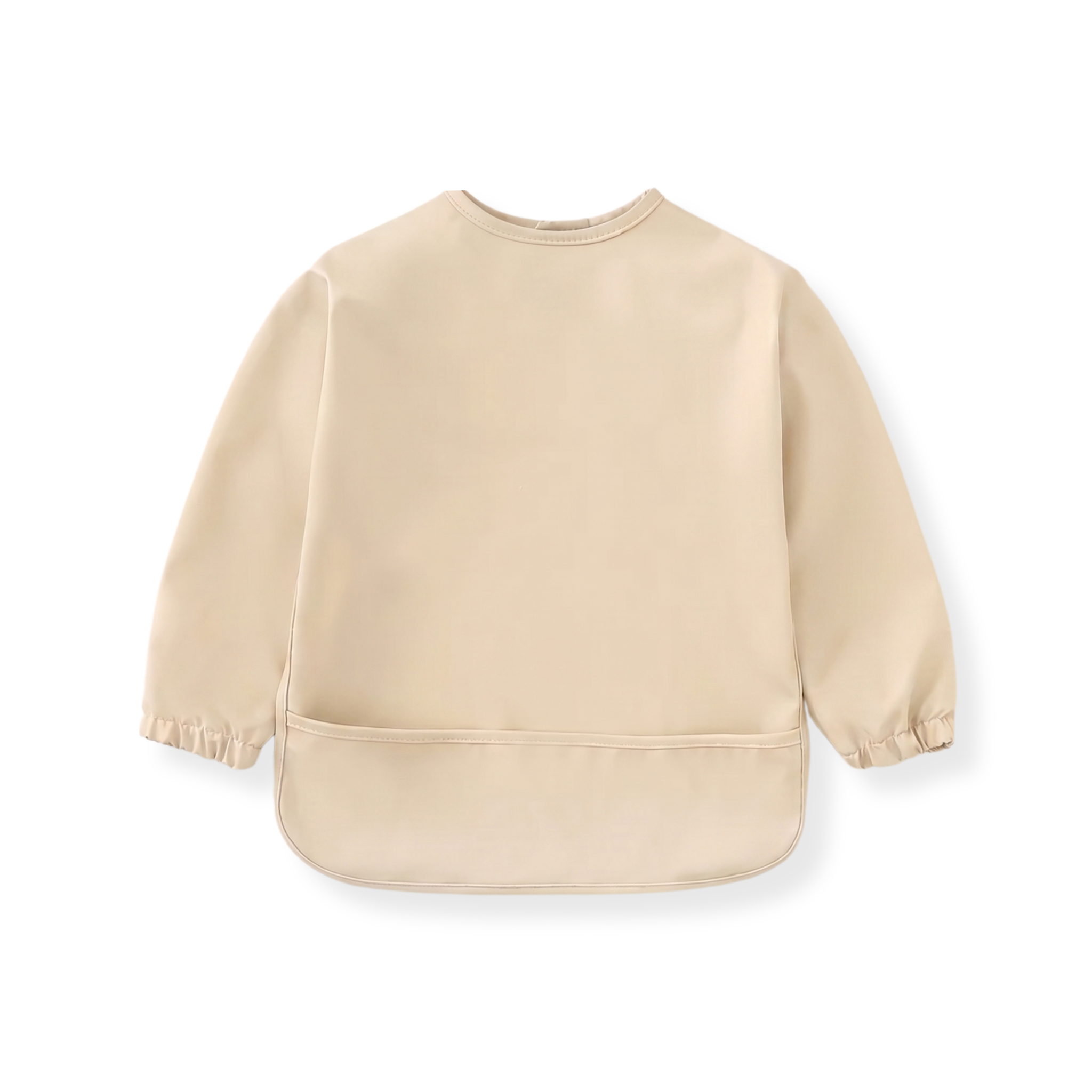 Long-Sleeve Baby Bib with Catch-All Pocket