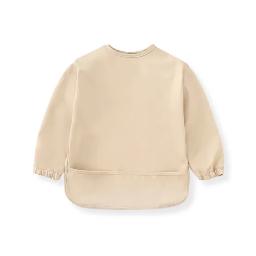 Long-Sleeve Baby Bib with Catch-All Pocket