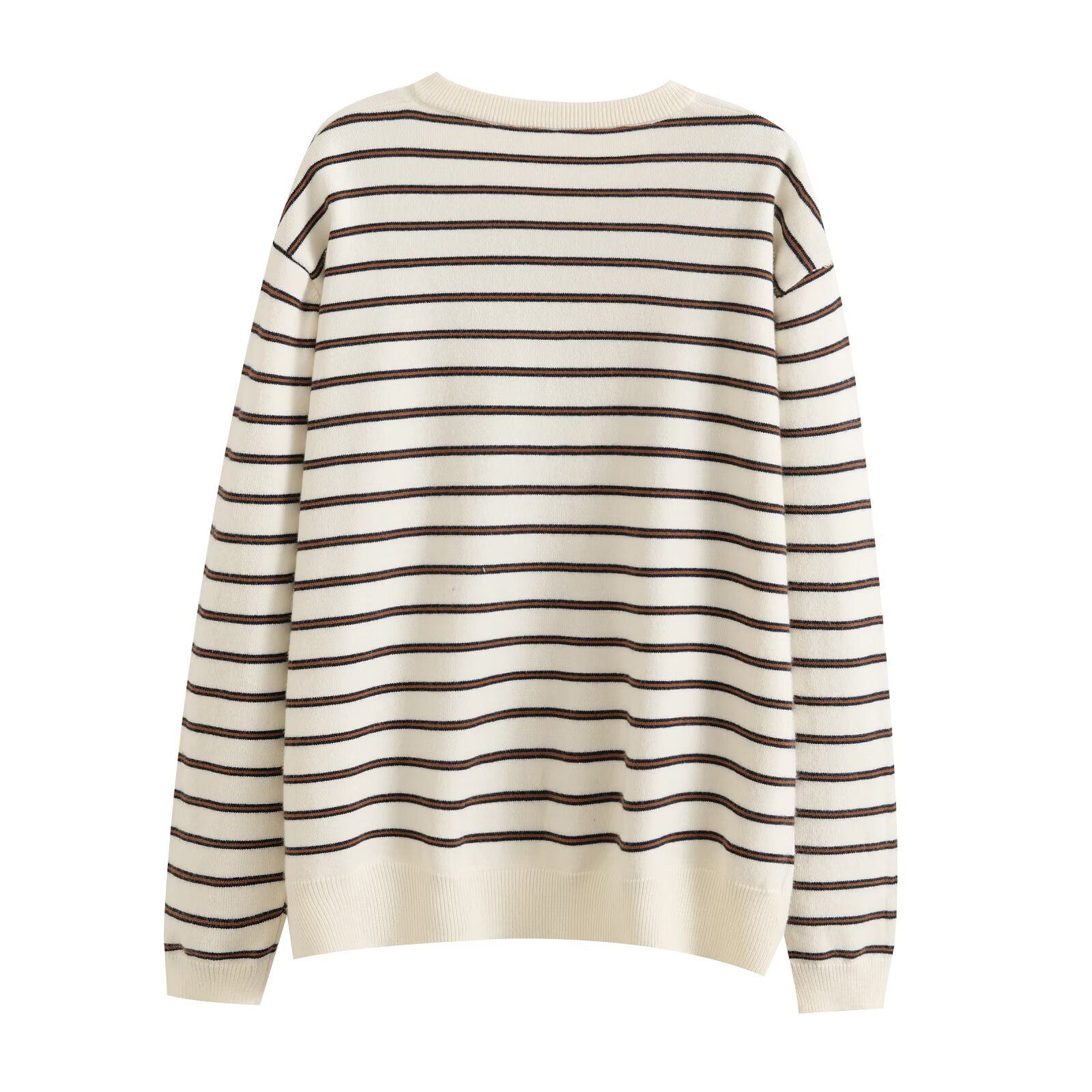 Gestreifter Cardigan - Stilvolle Damen-Freizeitstrickware KUN-00040