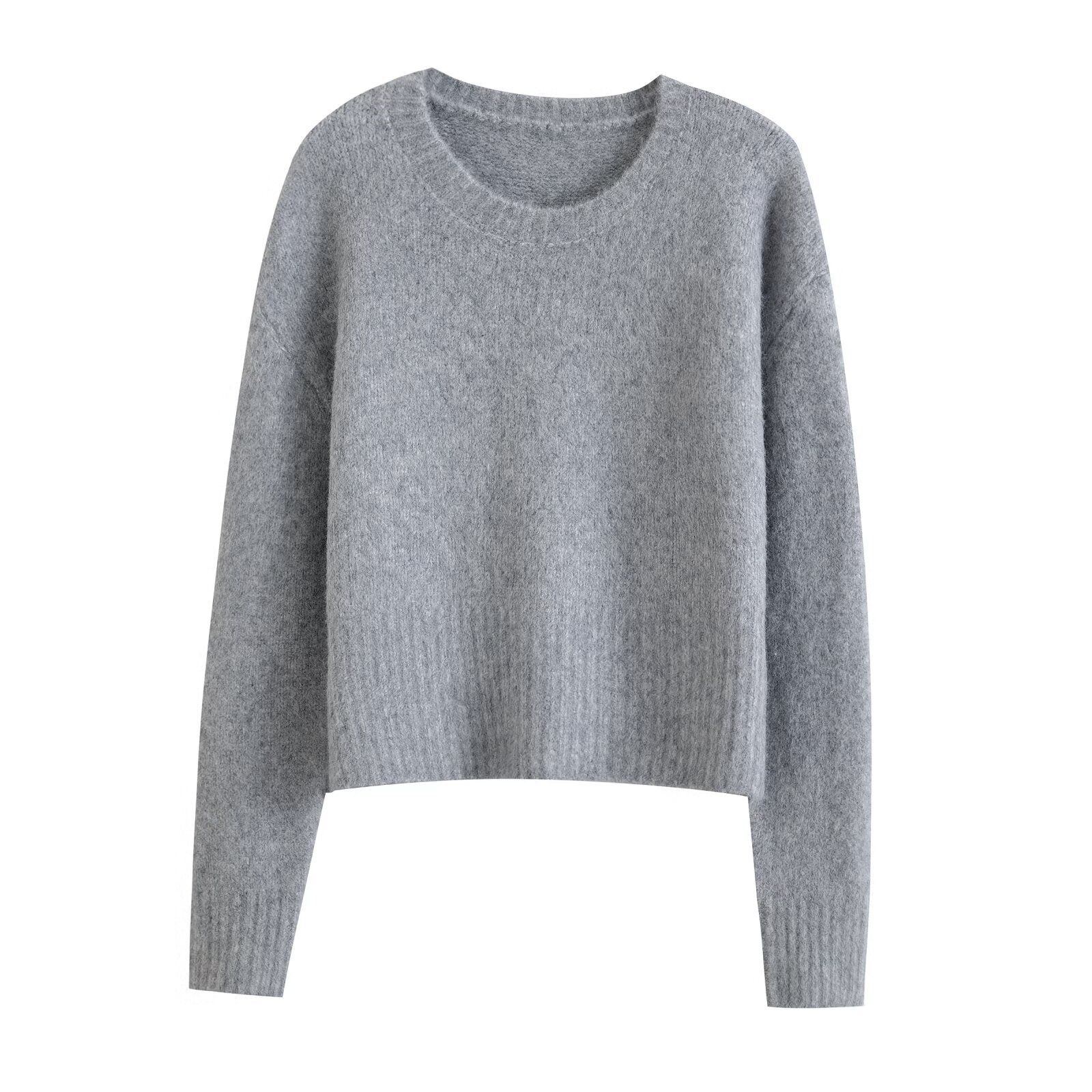 Knit Top Trendy Casual Cropped Sweater KUN-00017