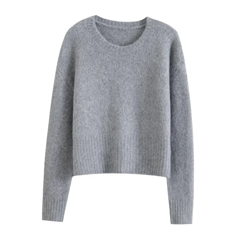 Knit Top Trendy Casual Cropped Sweater KUN-00017