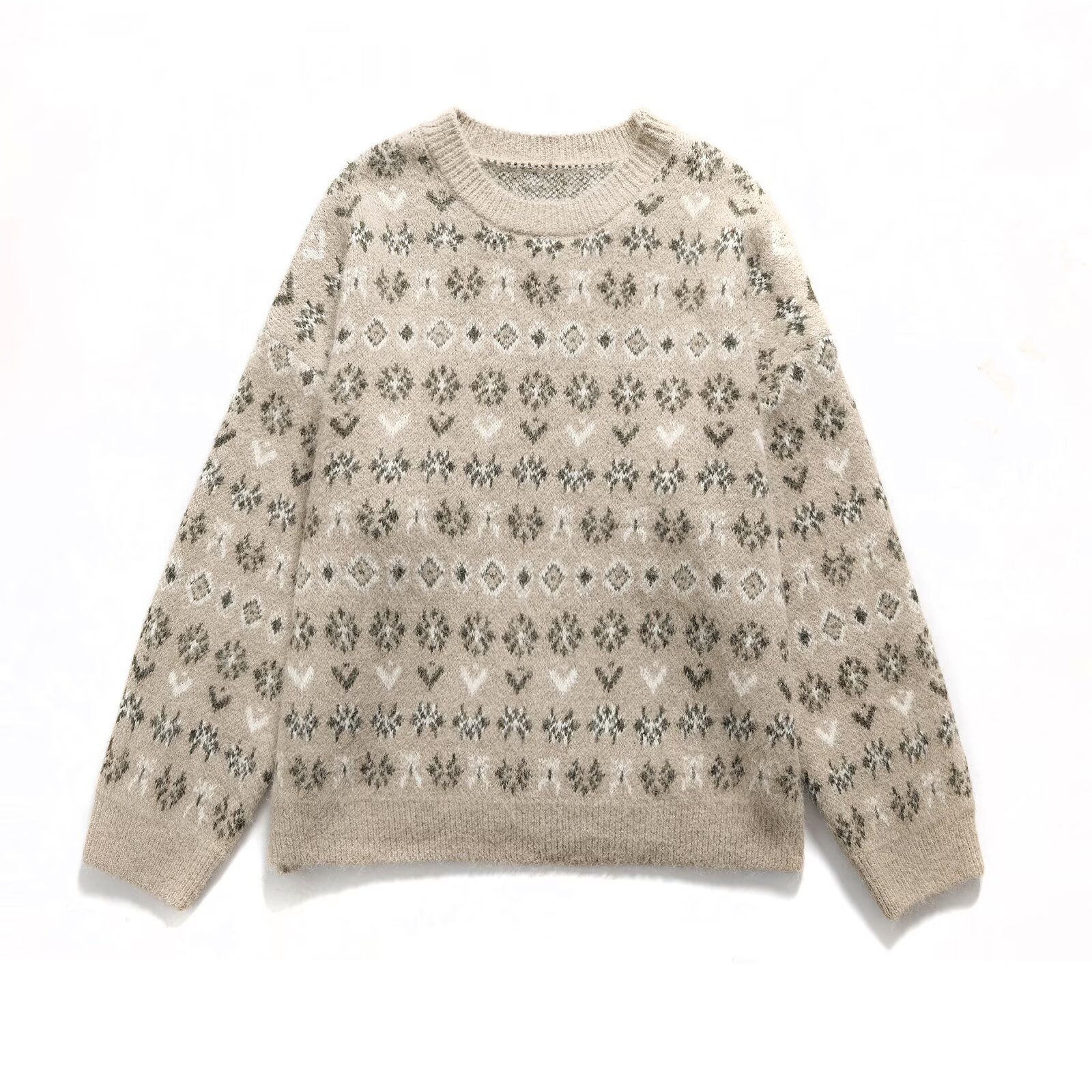 Alpaca Knit Sweater Women's European Style Classic Fashion KUN-00009