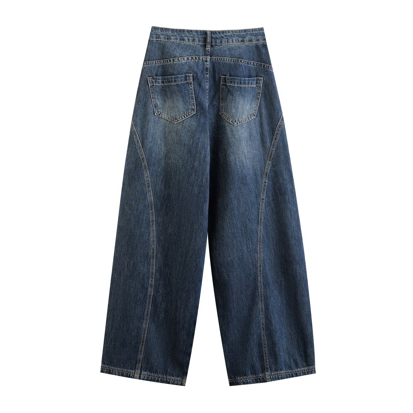 Women's Wide Leg Pants Patchwork Loose Fit KUN-00018