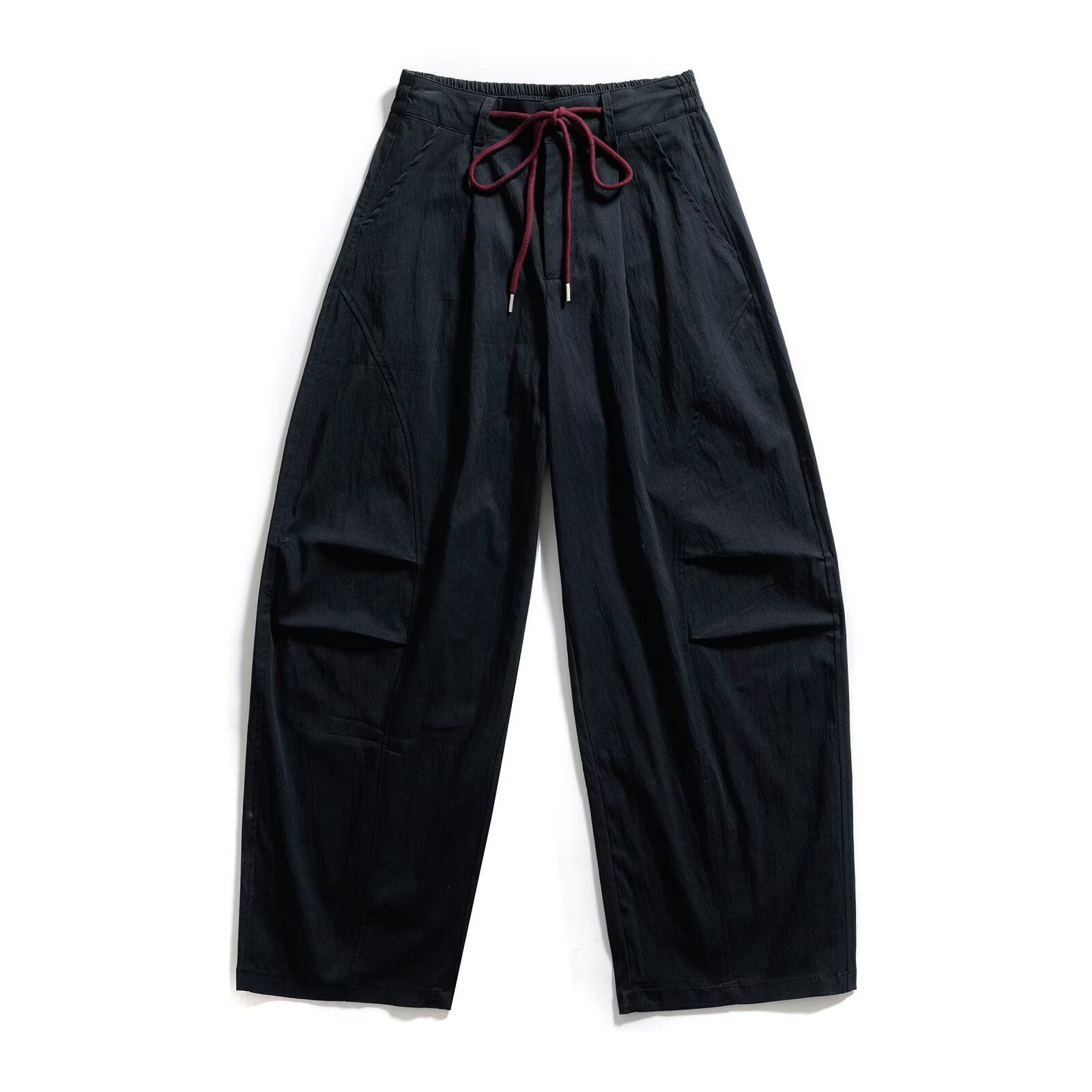 Women's Wide Leg Trousers Red Rope Waist Casual Chic KUN-00008