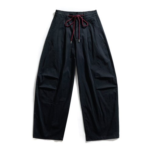 Women's Wide Leg Trousers Red Rope Waist Casual Chic KUN-00008