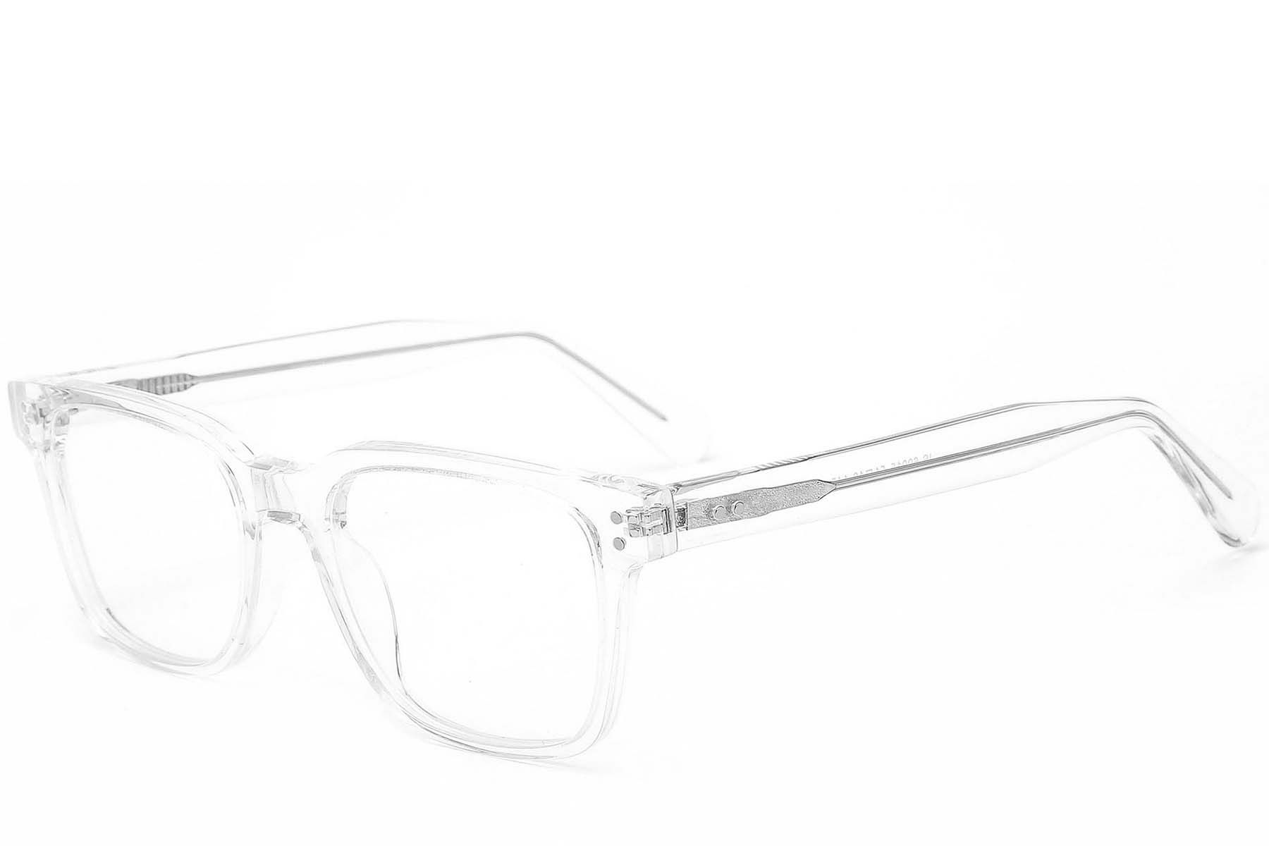 Verres rectangulaires en acétate transparent #BS0218-0419