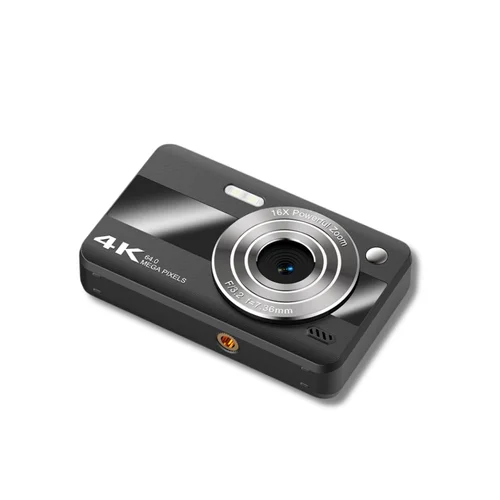 4K 64MP Digital Camera for Students, Compact Vlogging Cam with 16X Zoom, 2.4-Inch LCD, Built-in Flash