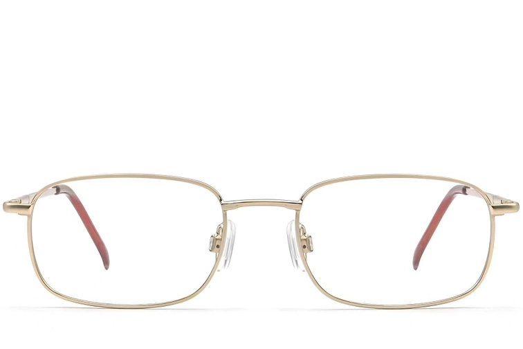 Rectangular Golden Metal Glasses #BS2012-0421