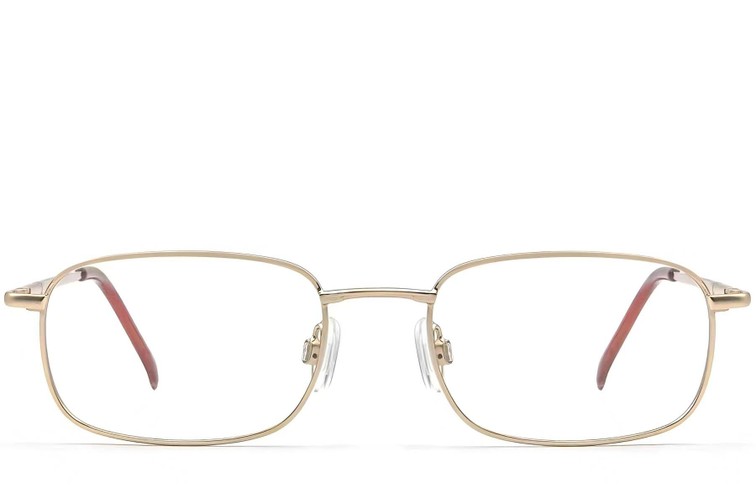 Rechteckige goldene Metallbrille #BS2012-0421