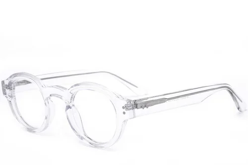 Verres ronds en acétate transparent #BS0218-0449